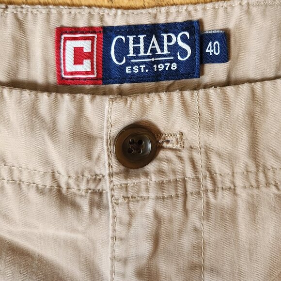 Chaps 40 Khaki Mens Shorts - Picture 5 of 12